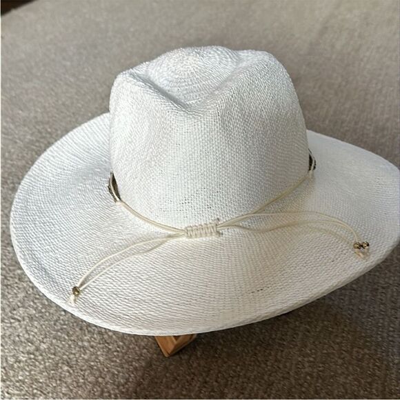 🆕 Free People Monte Carlo Wide Brim Straw Hat / White - Picture 4 of 12